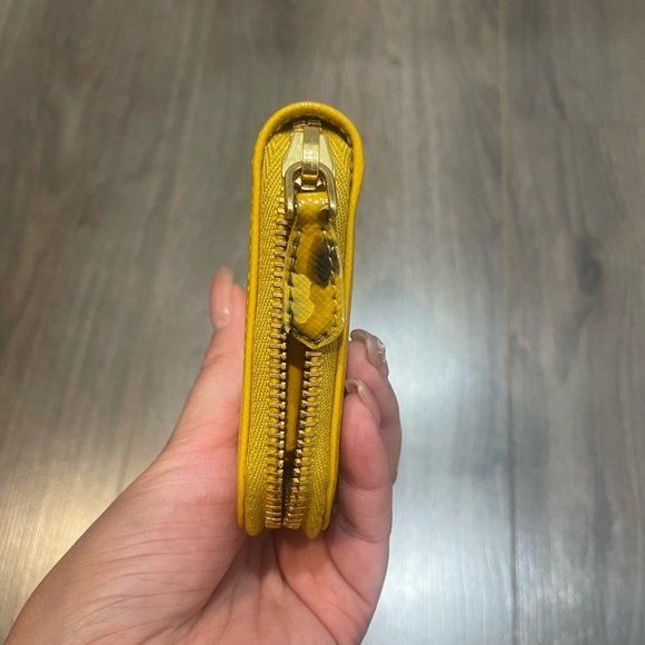 Prada Mustard Yellow Zip Wallet